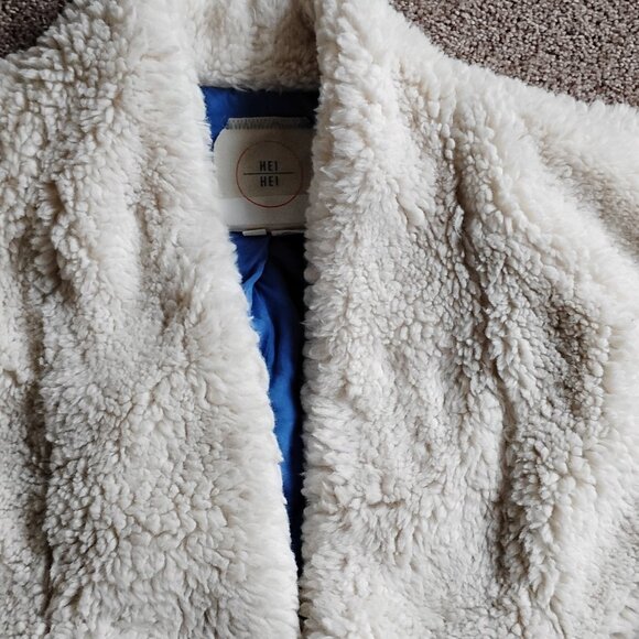 Anthropologie Hei Hei white teddy coat warm and cozy size XL - Picture 4 of 11